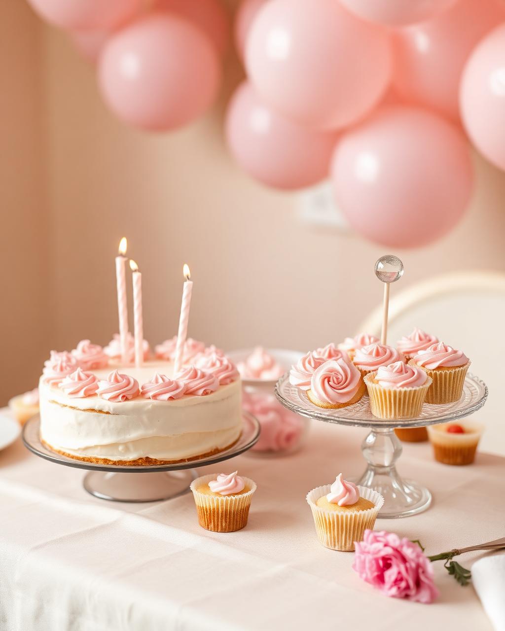 Party dessert spread with mini cheesecakes and bites